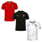 Portugal Fan Jersey Home, Away e Black Panther 2025/26 - Kit 3 Fan Jersey