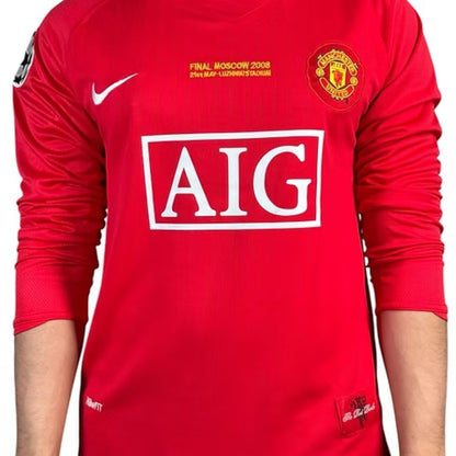 RONALDO #7 Manchester United Retro Jersey Home 2007/08 - Long Sleeve