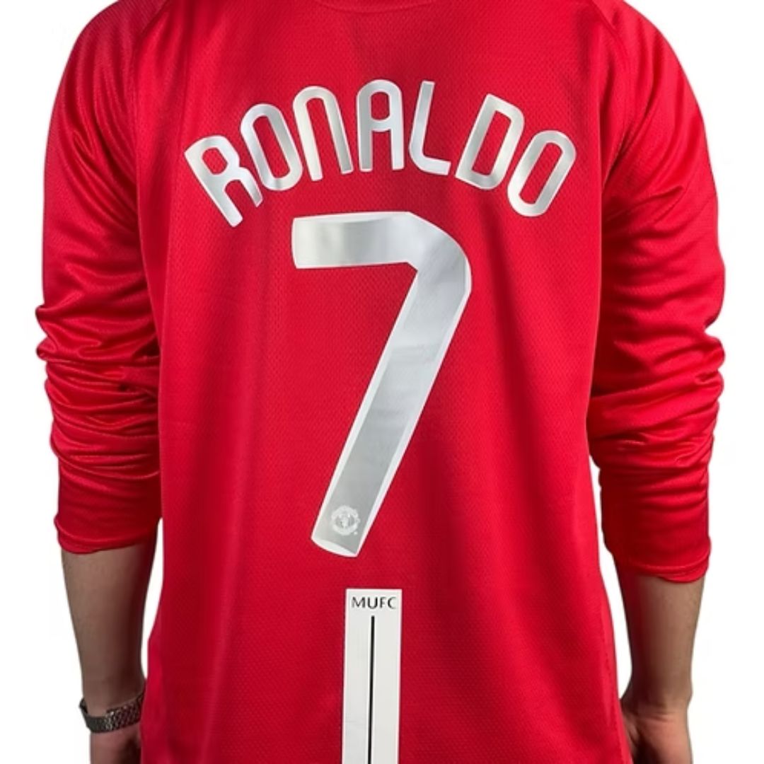 RONALDO #7 Manchester United Retro Jersey Home 2007/08 - Long Sleeve