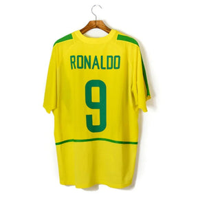 Brazil Home Retro 2002 World Cup Ronaldo Ronaldinho Rivaldo