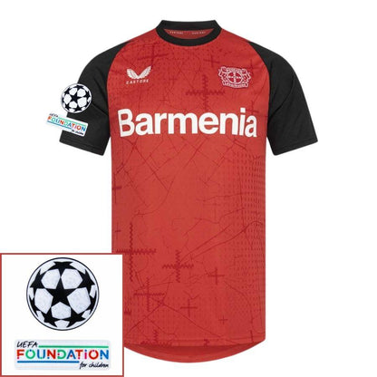 Bayer 04 Leverkusen Wirtz 10 Home Fan Jersey 2024/25 Patches UCL UEFA Foundation (Official Printing)