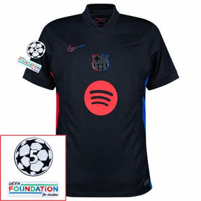 Barcelona Raphinha 11 Away 2024/25 Patches UCL UEFA Foundation (Official Printing)