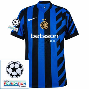 Inter Milan Lautaro 10 Home 2024/25 Patches UCL UEFA Foundation (Official Printing)