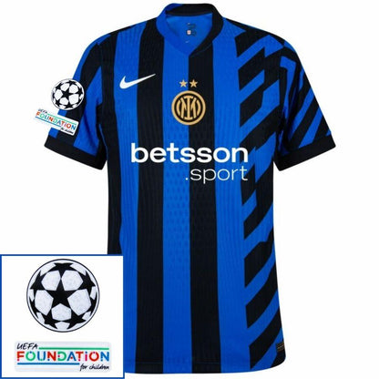Inter Milan Dimarco 32 Home 2024/25 Patches UCL UEFA Foundation (Official Printing)