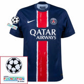 Paris Saint-Germain Fan Jersey Home 2024/25 Patches UCL UEFA Foundation (Official Printing)