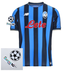 Atalanta Home Fan Jersey 2025/26 Patches UCL + 10th Anniversary UEFA Foundation