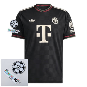 Bayern München Third Fan Jersey 2025/26 Patches UCL + 10th Anniversary UEFA Foundation