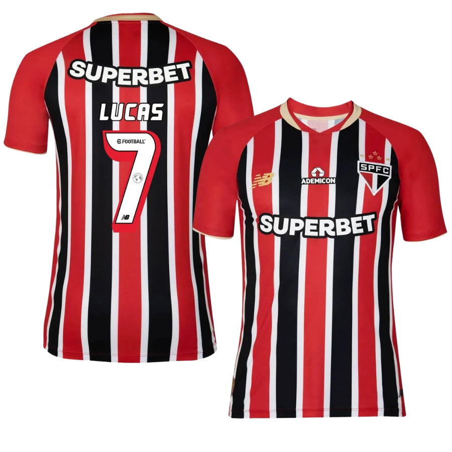 São Paulo Away Lucas 7 Fan Jersey 2025/26 Official Printing