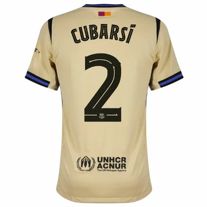 Barcelona Away Cubarsí 2 Fan Jersey 2025/26 Official Printing (UCL)