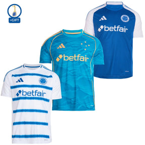 Cruzeiro Fan Jersey Home, Away e Third 2025/26 - Kit 3 Fan Jersey