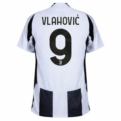 Juventus Vlahovic 9 Home 2024/25 Patches UCL UEFA Foundation (Official Printing)
