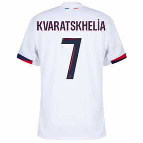 Paris Saint-Germain Kvaratskhelia 7 Fan Jersey Away 2024/25 Patches UCL UEFA Foundation (Official Printing)