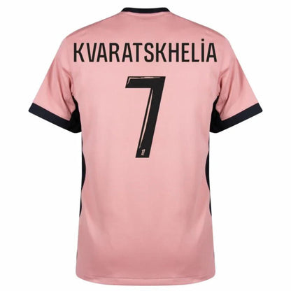 Paris Saint-Germain Kvaratskhelia 7 Fan Jersey Third Jordan 2023/24 Patches UCL UEFA Foundation (Official Printing)